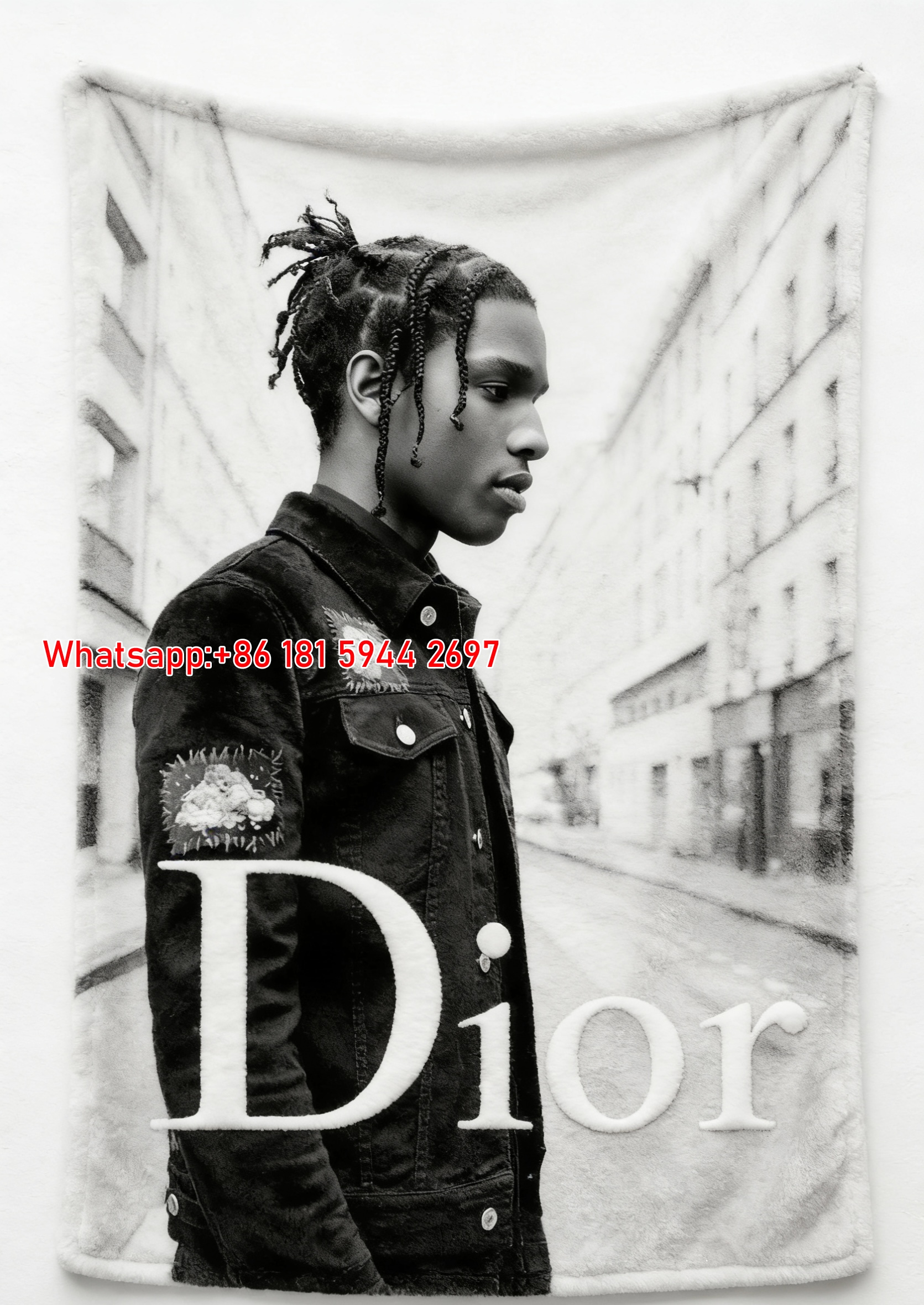 Dior Street Style Flannel Sofa Throw Blanket D071